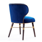 Manhattan Comfort Strine Modern Wood Upholstered Dining Chair in Blue and Gold