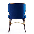 Manhattan Comfort Strine Modern Wood Upholstered Dining Chair in Blue and Gold