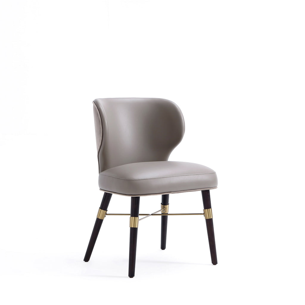 Manhattan Comfort Strine Modern Wood Upholstered Dining Chair in Dark Taupe