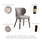 Manhattan Comfort Strine Modern Wood Upholstered Dining Chair in Dark Taupe