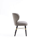 Manhattan Comfort Strine Modern Wood Upholstered Dining Chair in Dark Taupe