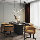 Manhattan Comfort Corso Modern Vegan Leather Metal Dining Chair in Camel