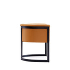 Manhattan Comfort Corso Modern Vegan Leather Metal Dining Chair in Camel