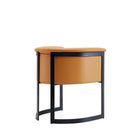 Manhattan Comfort Corso Modern Vegan Leather Metal Dining Chair in Camel