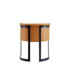 Manhattan Comfort Corso Modern Vegan Leather Metal Dining Chair in Camel