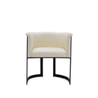 Manhattan Comfort Corso Modern Vegan Leather Metal Dining Chair in Cream