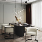 Manhattan Comfort Corso Modern Vegan Leather Metal Dining Chair in Cream