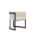 Manhattan Comfort Corso Modern Vegan Leather Metal Dining Chair in Cream