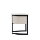 Manhattan Comfort Corso Modern Vegan Leather Metal Dining Chair in Cream
