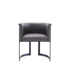Manhattan Comfort Corso Modern Vegan Leather Metal Dining Chair in Graphite