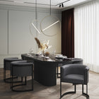 Manhattan Comfort Corso Modern Vegan Leather Metal Dining Chair in Graphite