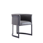 Manhattan Comfort Corso Modern Vegan Leather Metal Dining Chair in Graphite