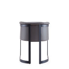 Manhattan Comfort Corso Modern Vegan Leather Metal Dining Chair in Graphite