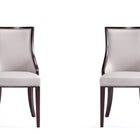 Manhattan Comfort Grand Traditional Wood Upholstered Dining Chair in Light Gray - Set of 2