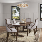 Manhattan Comfort Grand Traditional Wood Upholstered Dining Chair in Light Gray - Set of 2