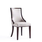 Manhattan Comfort Grand Traditional Wood Upholstered Dining Chair in Light Gray - Set of 2