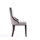 Manhattan Comfort Grand Traditional Wood Upholstered Dining Chair in Light Gray - Set of 2
