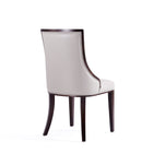 Manhattan Comfort Grand Traditional Wood Upholstered Dining Chair in Light Gray - Set of 2