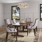 Manhattan Comfort Grand Traditional Wood Upholstered Armchair in Light Gray