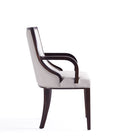 Manhattan Comfort Grand Traditional Wood Upholstered Armchair in Light Gray