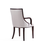 Manhattan Comfort Grand Traditional Wood Upholstered Armchair in Light Gray