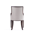 Manhattan Comfort Grand Traditional Wood Upholstered Armchair in Light Gray