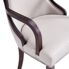 Manhattan Comfort Grand Traditional Wood Upholstered Armchair in Light Gray