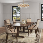 Manhattan Comfort Grand Traditional Wood Upholstered Armchair in Tan