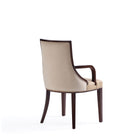 Manhattan Comfort Grand Traditional Wood Upholstered Armchair in Tan