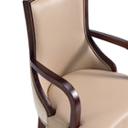 Manhattan Comfort Grand Traditional Wood Upholstered Armchair in Tan