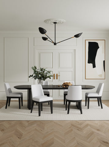 Manhattan Comfort Gansevoort Modern Vegan Leather Wood Dining Chair in Ivory - Set of 2