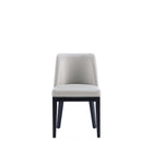 Manhattan Comfort Gansevoort Modern Vegan Leather Wood Dining Chair in Light Gray - Set of 2