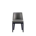 Manhattan Comfort Gansevoort Modern Vegan Leather Wood Dining Chair in Graphite - Set of 2