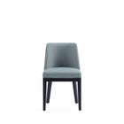 Manhattan Comfort Gansevoort Modern Vegan Leather Wood Dining Chair in Pewter - Set of 2