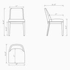Manhattan Comfort Gansevoort Modern Vegan Leather Wood Dining Chair in Stone Gray - Set of 2