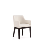 Manhattan Comfort Gansevoort Modern Vegan Leather Wood Armchair in Ivory