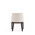 Manhattan Comfort Gansevoort Modern Vegan Leather Wood Armchair in Ivory