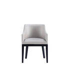 Manhattan Comfort Gansevoort Modern Vegan Leather Wood Armchair in Light Gray