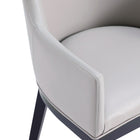 Manhattan Comfort Gansevoort Modern Vegan Leather Wood Armchair in Light Gray