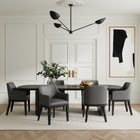 Manhattan Comfort Gansevoort Modern Vegan Leather Wood Armchair in Graphite