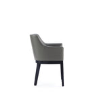 Manhattan Comfort Gansevoort Modern Vegan Leather Wood Armchair in Graphite