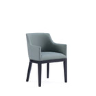 Manhattan Comfort Gansevoort Modern Vegan Leather Wood Armchair in Pewter