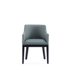 Manhattan Comfort Gansevoort Modern Vegan Leather Wood Armchair in Pewter