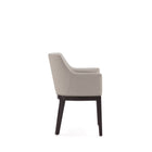 Manhattan Comfort Gansevoort Modern Vegan Leather Wood Armchair in Stone Gray