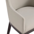 Manhattan Comfort Gansevoort Modern Vegan Leather Wood Armchair in Stone Gray