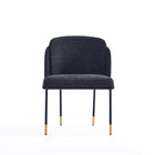 Manhattan Comfort Flor Modern Twill Weave Metal Dining Chair in Black