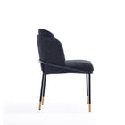 Manhattan Comfort Flor Modern Twill Weave Metal Dining Chair in Black