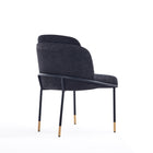 Manhattan Comfort Flor Modern Twill Weave Metal Dining Chair in Black