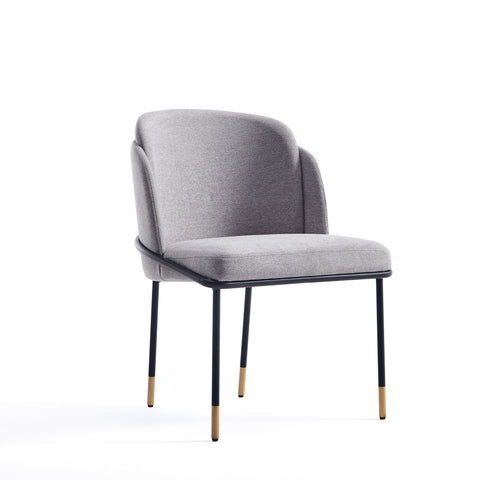 Manhattan Comfort Flor Modern Twill Weave Metal Dining Chair in Gray