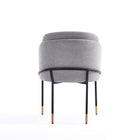 Manhattan Comfort Flor Modern Twill Weave Metal Dining Chair in Gray